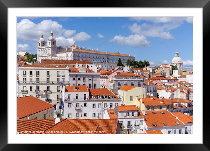Lisbon Portugal View of the Alfama District Framed Mounted Print by Marcin Rogozinski
