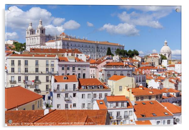 Lisbon Portugal View of the Alfama District Acrylic by Marcin Rogozinski
