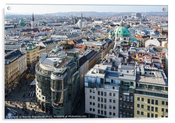 Panoramic view of Vienna Austria Acrylic by Marcin Rogozinski