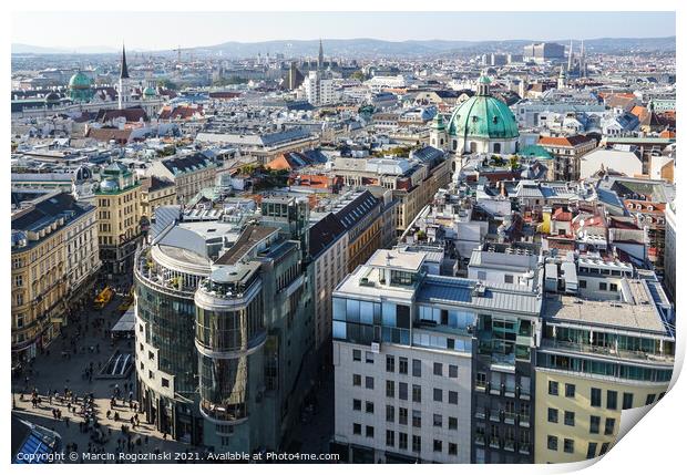 Panoramic view of Vienna Austria Print by Marcin Rogozinski