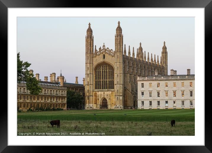 King's College Chapel in the University of Cambridge United Kingdom UK Framed Mounted Print by Marcin Rogozinski