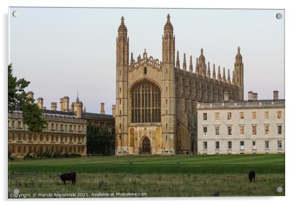 King's College Chapel in the University of Cambridge United Kingdom UK Acrylic by Marcin Rogozinski