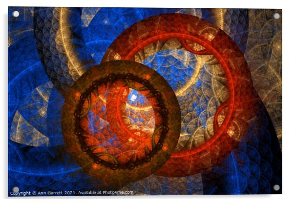 Fractal Wheels of Fire Carpet Acrylic by Ann Garrett