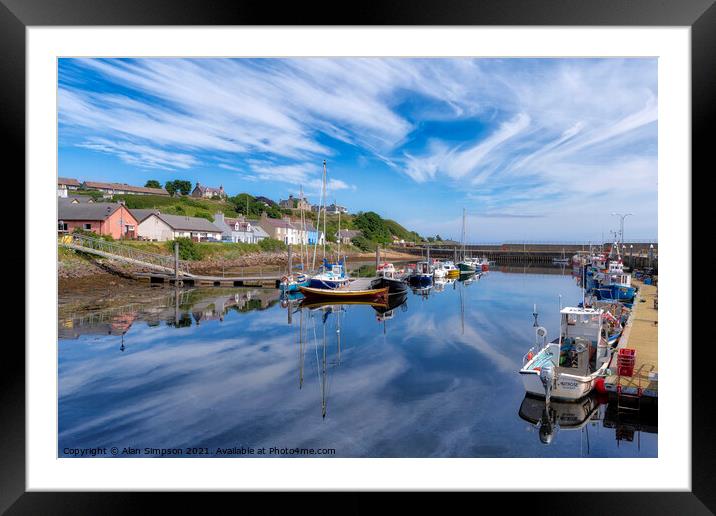 Helmsdale Harbour Framed Mounted Print by Alan Simpson
