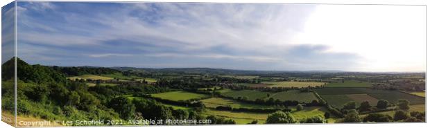 View of Somerset From Ham  Hill  Canvas Print by Les Schofield