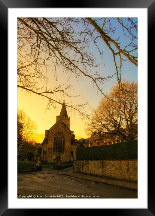 Sunset at Bradford-On-Avon, England  Framed Mounted Print by Arion Espinola