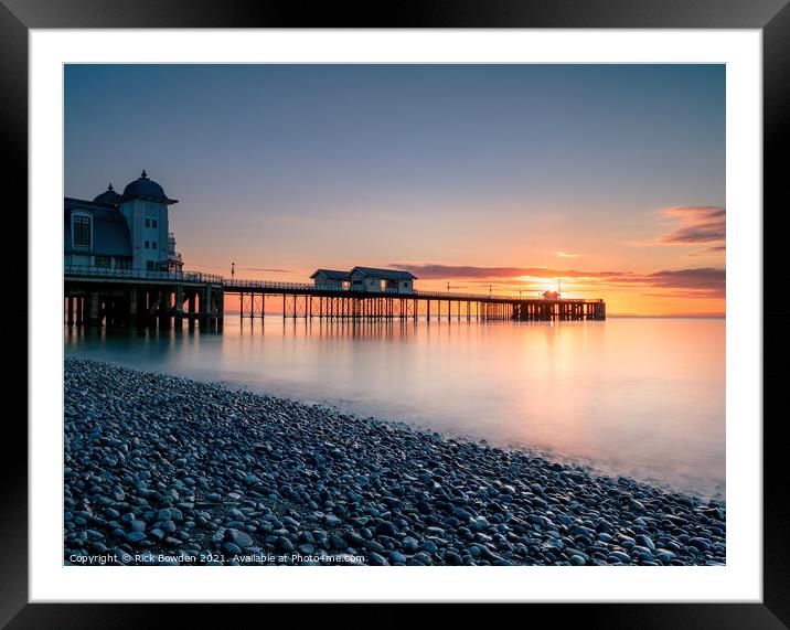 Penarth Pier at Sunrise Framed Mounted Print by Rick Bowden
