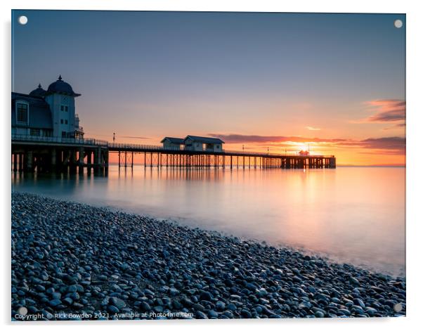 Penarth Pier at Sunrise Acrylic by Rick Bowden