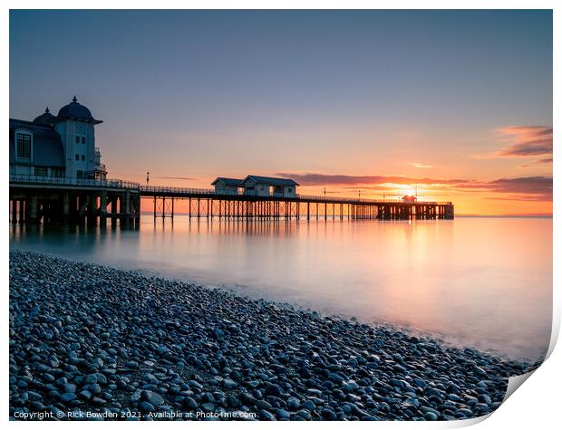 Penarth Pier at Sunrise Print by Rick Bowden