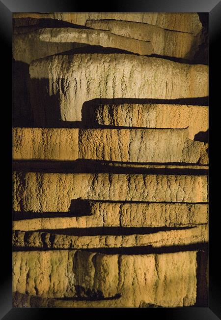 Limestone stacks Framed Print by Ian Middleton