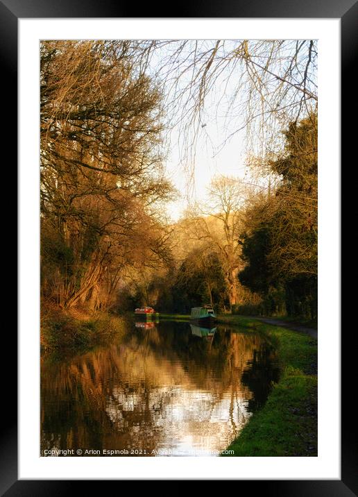 Narrow Boats at the canal  Framed Mounted Print by Arion Espinola
