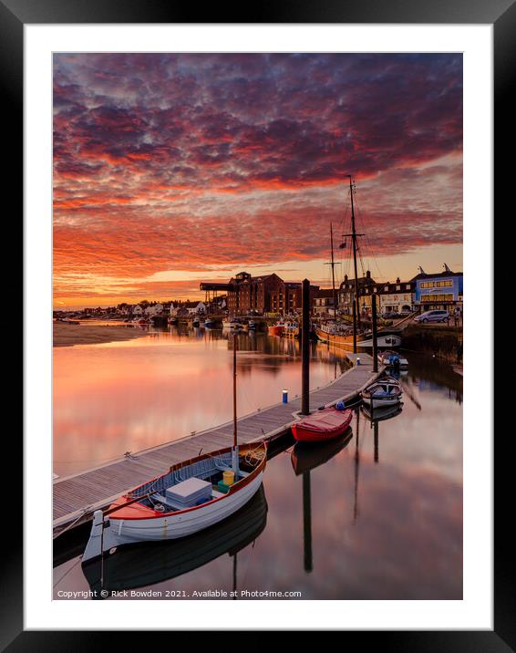 Majestic Sunrise over Wells Harbour Framed Mounted Print by Rick Bowden