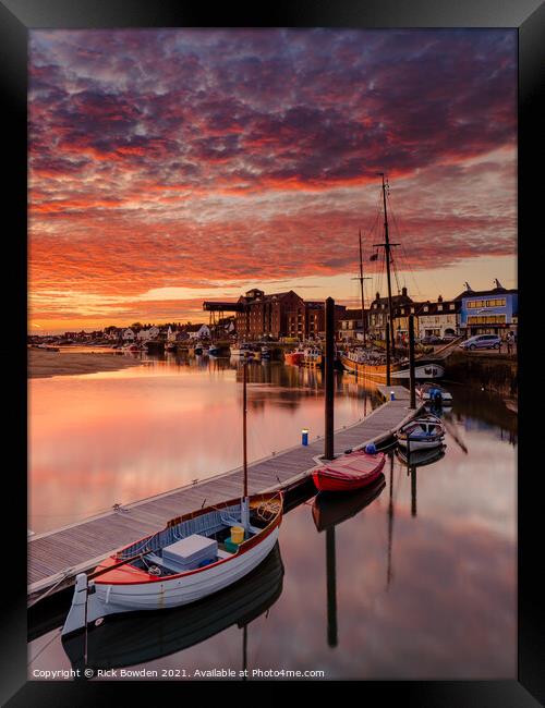 Majestic Sunrise over Wells Harbour Framed Print by Rick Bowden