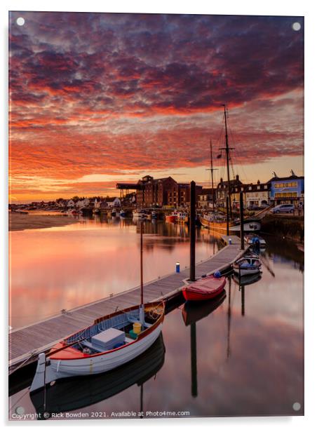 Majestic Sunrise over Wells Harbour Acrylic by Rick Bowden