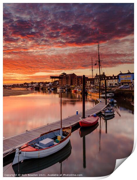 Majestic Sunrise over Wells Harbour Print by Rick Bowden