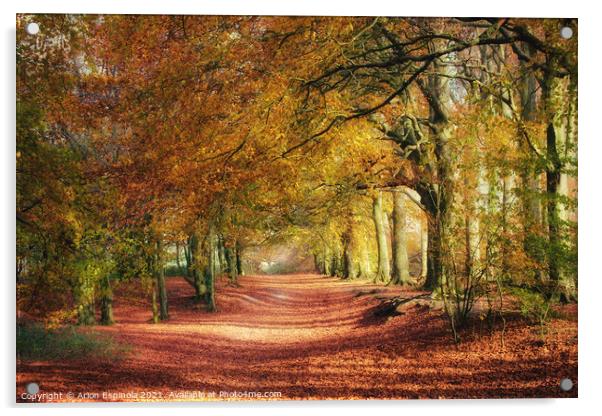 Wonderful English autumn  Acrylic by Arion Espinola