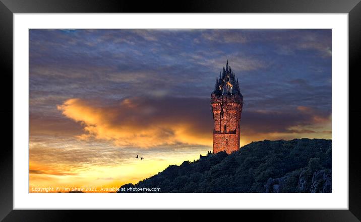 Wallace Monument Stirling Framed Mounted Print by Tim Shaw