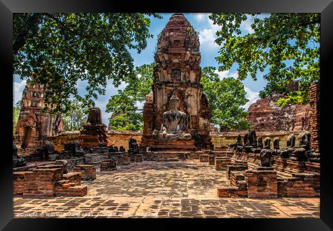 Wat Mahathat in Ayutthaya Thailand Southeast Asia Framed Print by Wilfried Strang