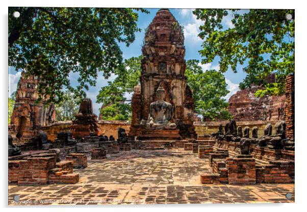 Wat Mahathat in Ayutthaya Thailand Southeast Asia Acrylic by Wilfried Strang