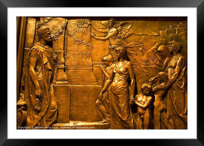 Bronze Door Trinity Church New York City Framed Mounted Print by William Perry