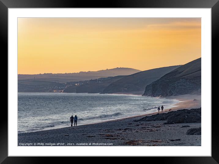 Gunwalloe Beach , Late Evening Framed Mounted Print by Philip Hodges aFIAP ,