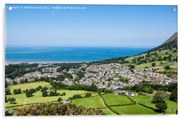 Llanfairfechan Village Wales Coast Acrylic by Pearl Bucknall