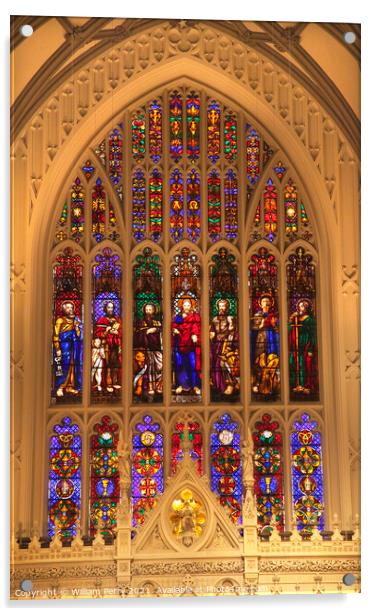 Trinity Church New York City Inside Stained Glass Acrylic by William Perry