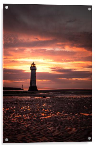 Fire Skies at New Brighton Acrylic by Liam Neon