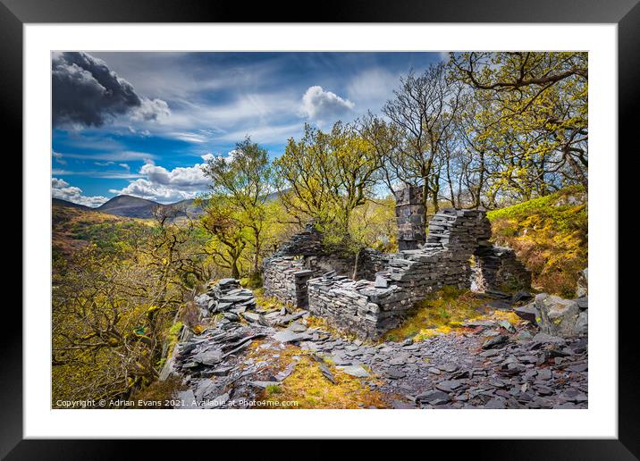 Quarry Building Llanberis Wales Framed Mounted Print by Adrian Evans