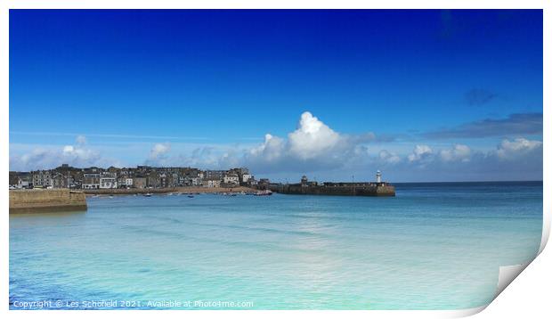 St Ives Cornwall Print by Les Schofield