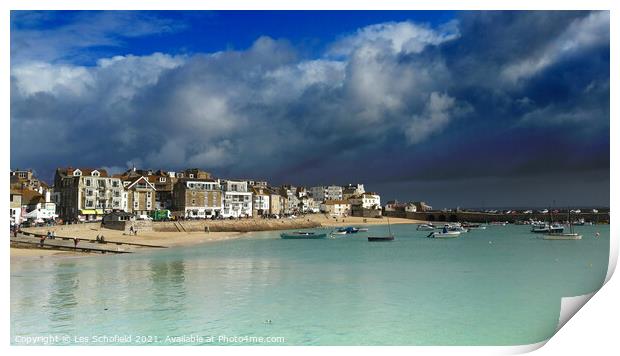 St Ives cornwall Print by Les Schofield