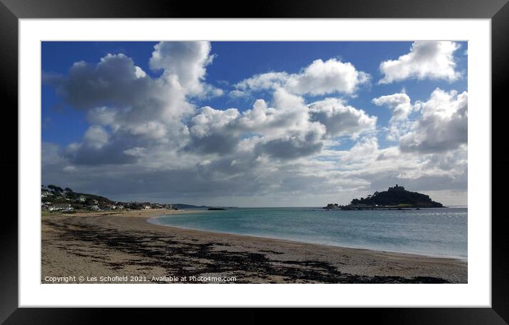 St Michael's Mount Cornwall Framed Mounted Print by Les Schofield