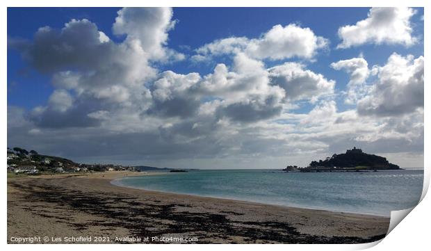 St Michael's Mount Cornwall Print by Les Schofield