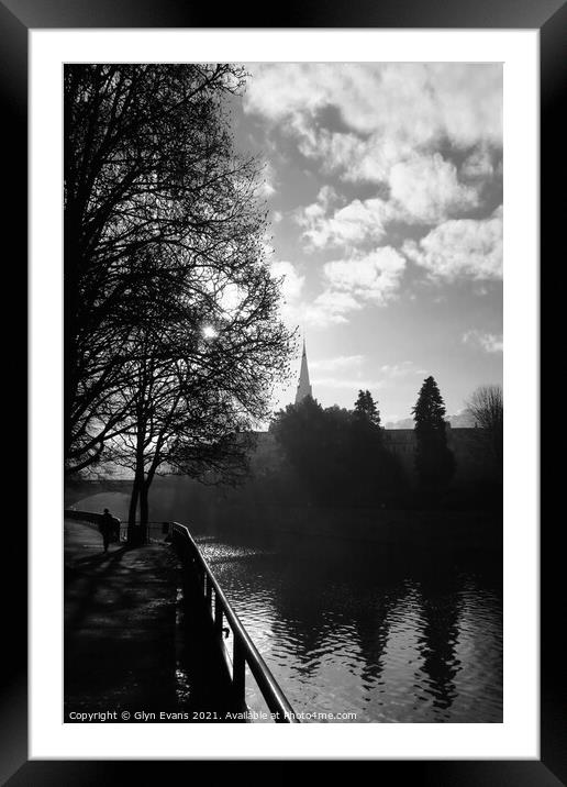 River Walk. Framed Mounted Print by Glyn Evans