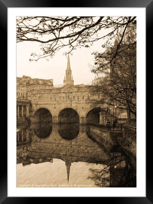 Pulteney Bridge Framed Mounted Print by Glyn Evans