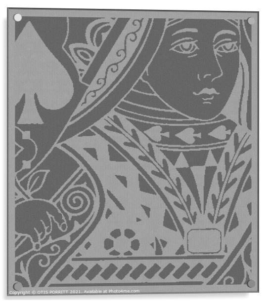 QUEEN OF SPADES (GRAY) Acrylic by OTIS PORRITT