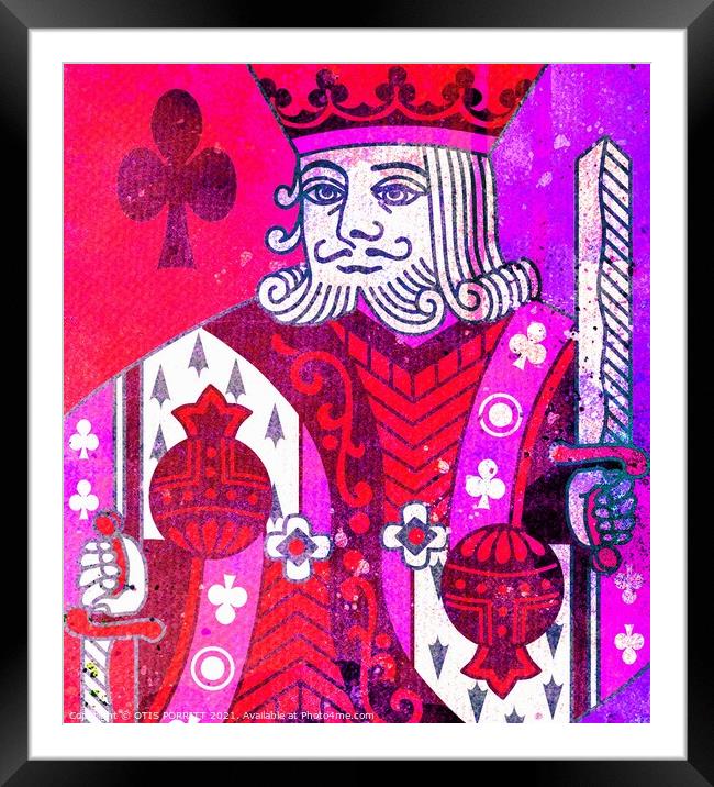KING OF CLUBS (PURPLE) Framed Mounted Print by OTIS PORRITT