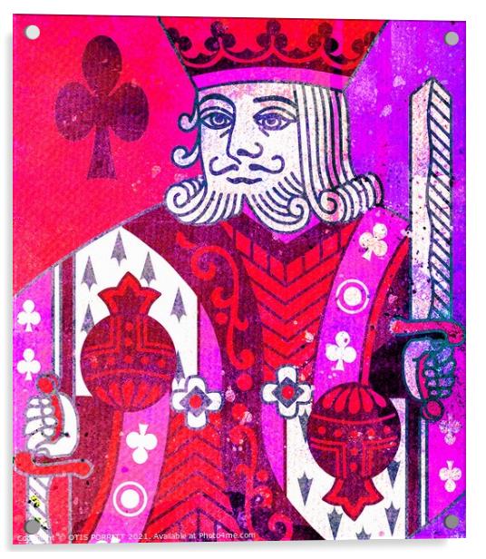 KING OF CLUBS (PURPLE) Acrylic by OTIS PORRITT