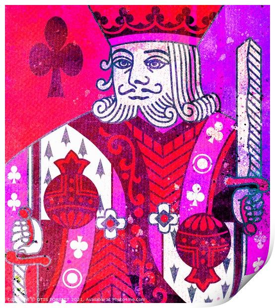 KING OF CLUBS (PURPLE) Print by OTIS PORRITT