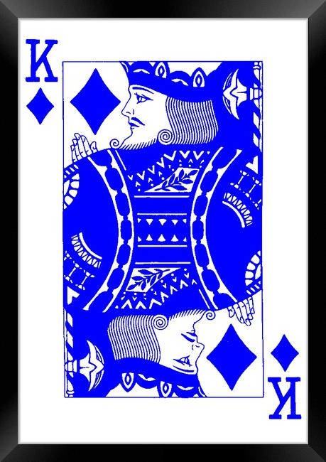 KING OF DIAMONDS (BLUE) Framed Print by OTIS PORRITT
