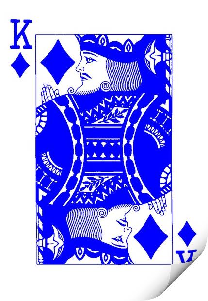 KING OF DIAMONDS (BLUE) Print by OTIS PORRITT