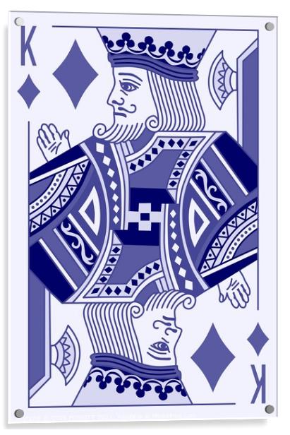 KING OF DIAMONDS (LARGE) BLUE Acrylic by OTIS PORRITT