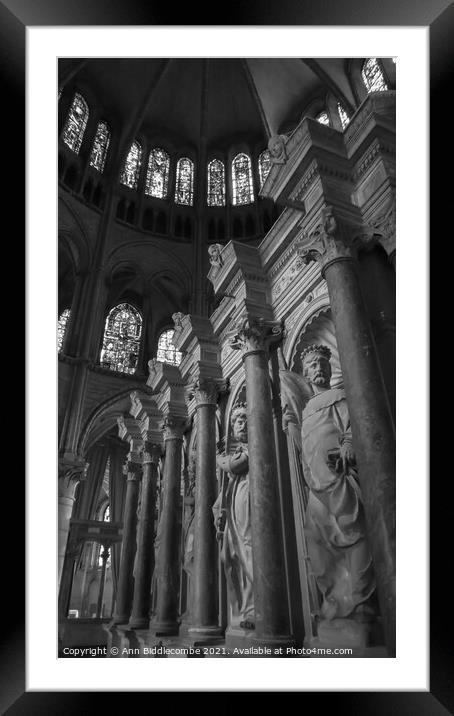The Tomb Saint-Remi Basilica in Reims France in Monochrome Framed Mounted Print by Ann Biddlecombe