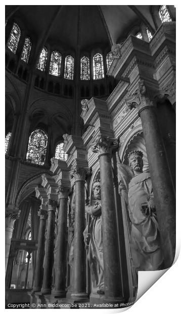 The Tomb Saint-Remi Basilica in Reims France in Monochrome Print by Ann Biddlecombe