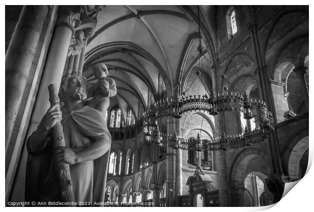 The Crown in Saint-Remi Basilica in Reims France in Monochrom Print by Ann Biddlecombe