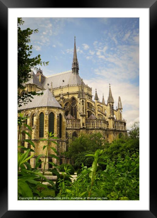 Cathedral in  Reims Framed Mounted Print by Ann Biddlecombe