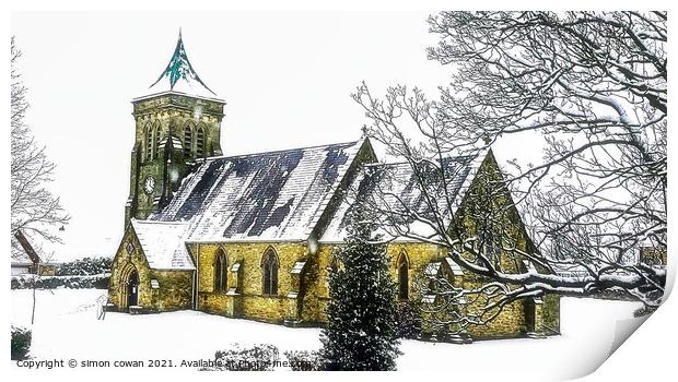 St Paul's Church Spennymoor, County Durham Print by simon cowan