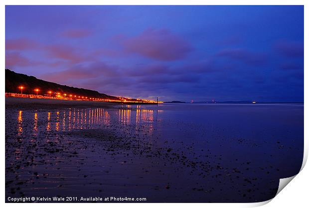 Beach reflection before sunrise Print by Kelvin Futcher 2D Photography