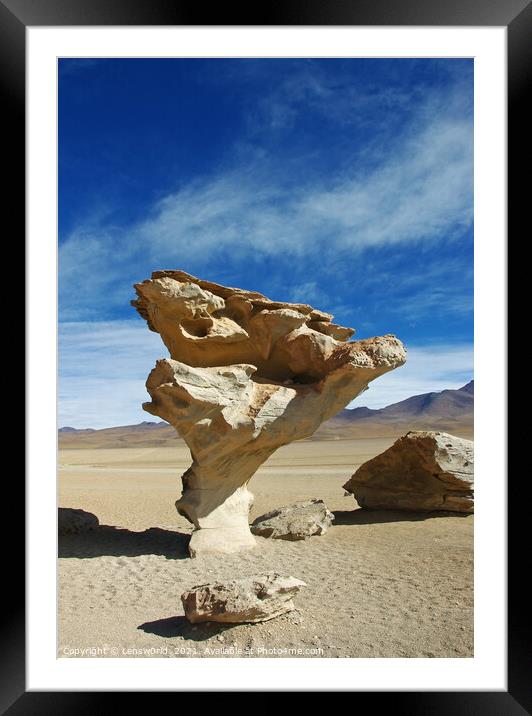The gorgeous Stone Tree in Bolivia Framed Mounted Print by Lensw0rld 
