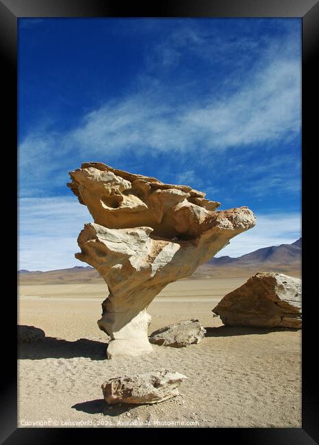 The gorgeous Stone Tree in Bolivia Framed Print by Lensw0rld 